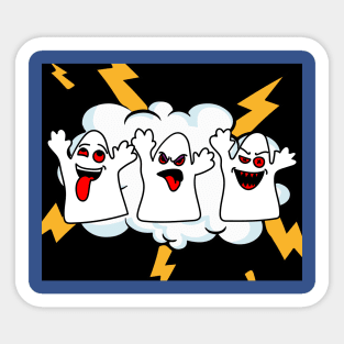 Funny Little Ghosts Halloween Sticker